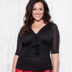 NWT KIYONNA MELROSE MESH BLACK TOP!